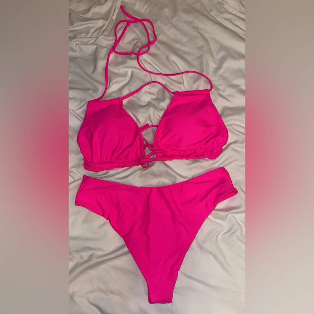 Amazon Swim Vibrant Pink Bikini Set SIZE XL NWOT